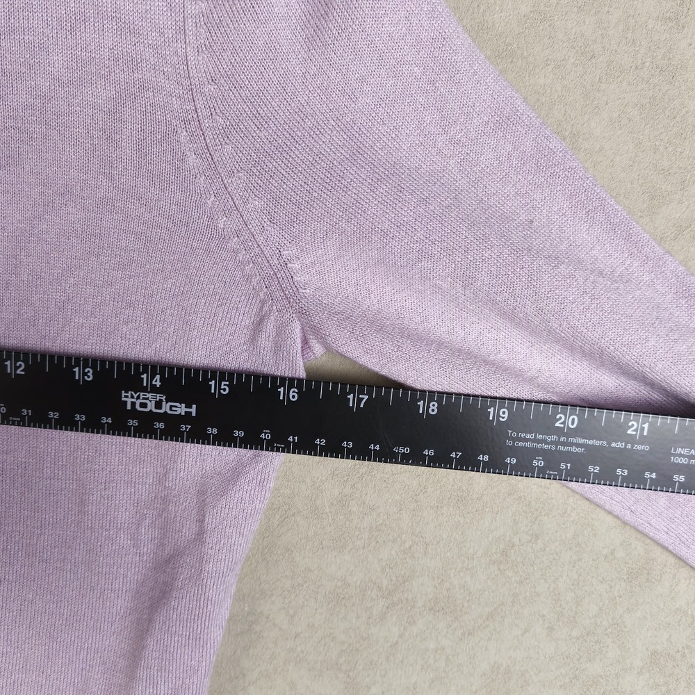 George ME Silk Cashmere Blend Cardigan Small Lavender Ruffle Button Front - Picture 5 of 6